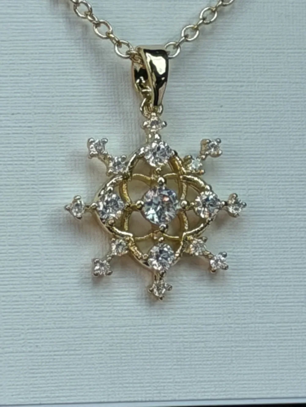 Kendra Scott Gold Crystal Starburst Necklace - Picture 2 of 4